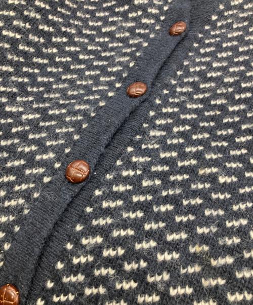 L.L.Bean（エルエルビーン）L.L.Bean (エルエルビーン) バーズアイニットカーディガン ネイビー×ホワイト サイズ:ＸＬの古着・服飾アイテム