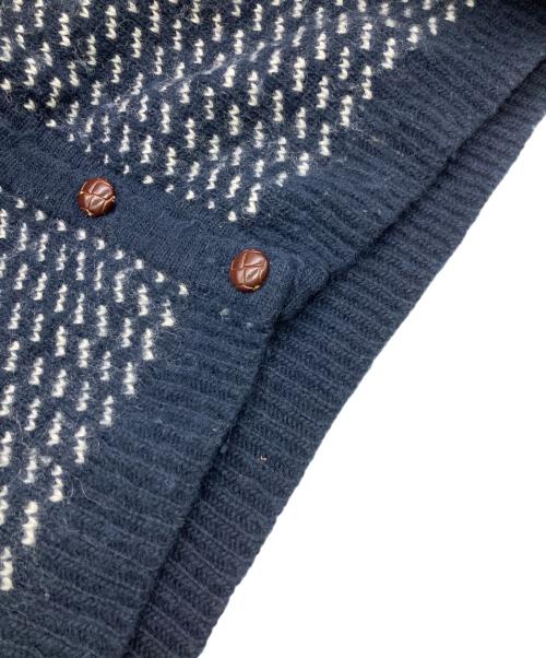 L.L.Bean（エルエルビーン）L.L.Bean (エルエルビーン) バーズアイニットカーディガン ネイビー×ホワイト サイズ:ＸＬの古着・服飾アイテム