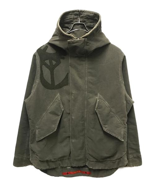 GRIFFIN（グリフィン）GRIFFIN (グリフィン) デザインモッズコート カーキ サイズ:Lの古着・服飾アイテム