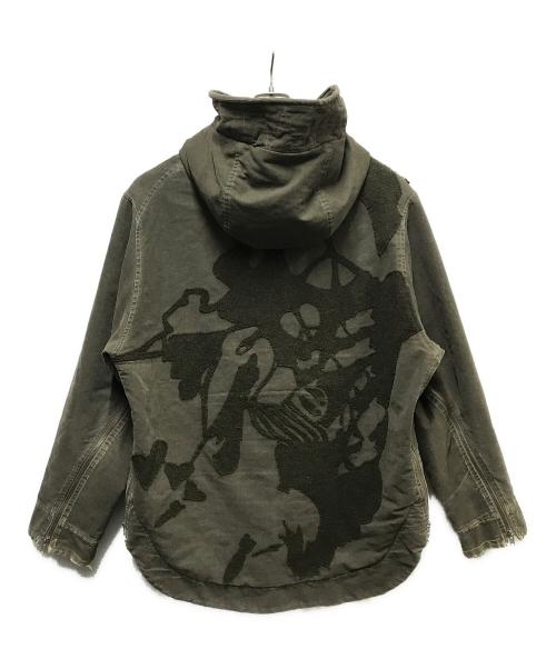 GRIFFIN（グリフィン）GRIFFIN (グリフィン) デザインモッズコート カーキ サイズ:Lの古着・服飾アイテム