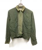 Shirt Jacketシャツジャケット）の古着「60s ループカラーレーヨンシャツジャケット」｜グリーン