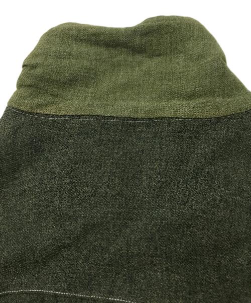 Shirt Jacket（シャツジャケット）Shirt Jacket (シャツジャケット) 60s ループカラーレーヨンシャツジャケット グリーン サイズ:15の古着・服飾アイテム