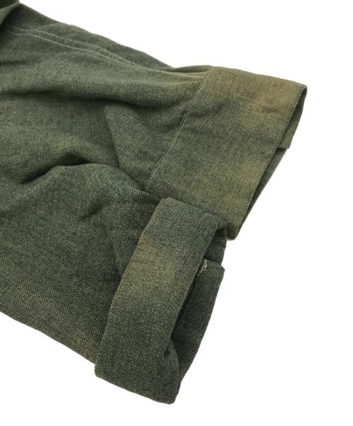 Shirt Jacket（シャツジャケット）Shirt Jacket (シャツジャケット) 60s ループカラーレーヨンシャツジャケット グリーン サイズ:15の古着・服飾アイテム
