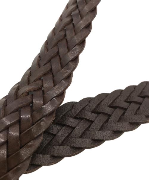 J&M DAVIDSON（ジェイ＆エム デヴィッドソン）J&M DAVIDSON (ジェイ＆エム デヴィッドソン) 編込みレザーベルト ブラウン サイズ:34/85の古着・服飾アイテム