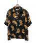 WACKO MARIA（ワコマリア）の古着「tim lehi タイガー総柄オープンカラーシャツ」｜ブラック