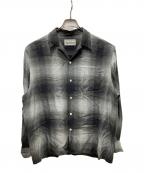 WACKO MARIAワコマリア）の古着「OMBRE CHECK OPEN COLLAR SHIRT L/S」｜グレー