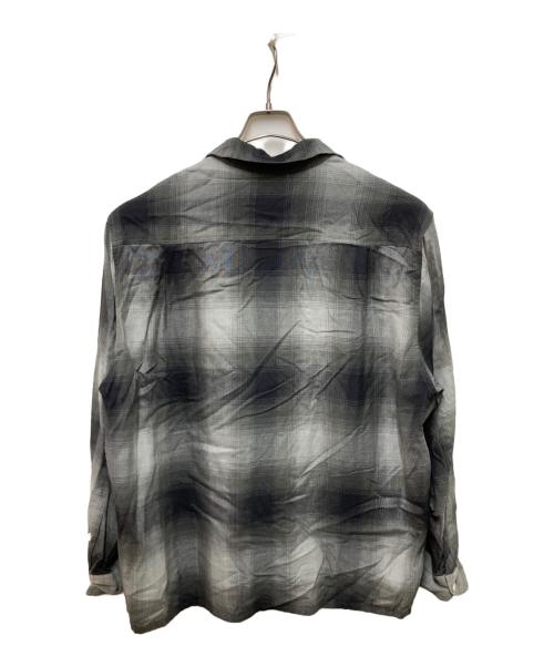 WACKO MARIA（ワコマリア）WACKO MARIA (ワコマリア) OMBRE CHECK OPEN COLLAR SHIRT L/S グレー サイズ:Lの古着・服飾アイテム
