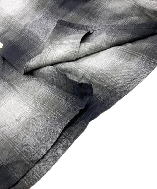 WACKO MARIA（ワコマリア）WACKO MARIA (ワコマリア) OMBRE CHECK OPEN COLLAR SHIRT L/S グレー サイズ:Lの古着・服飾アイテム