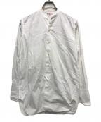 belle jardiniereベル・ジャルディニエール）の古着「バンドカラードレスシャツ」｜ホワイト