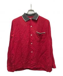 CLUBMAN（クラブマン）の古着「ニットカラーレーヨンシャツ」｜レッド