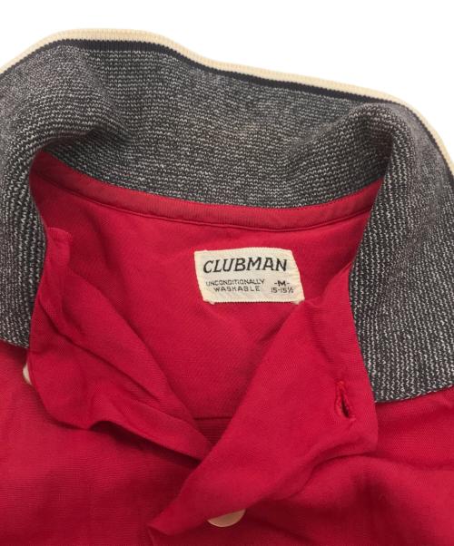 CLUBMAN（クラブマン）CLUBMAN (クラブマン) ニットカラーレーヨンシャツ レッド サイズ:Ｍの古着・服飾アイテム