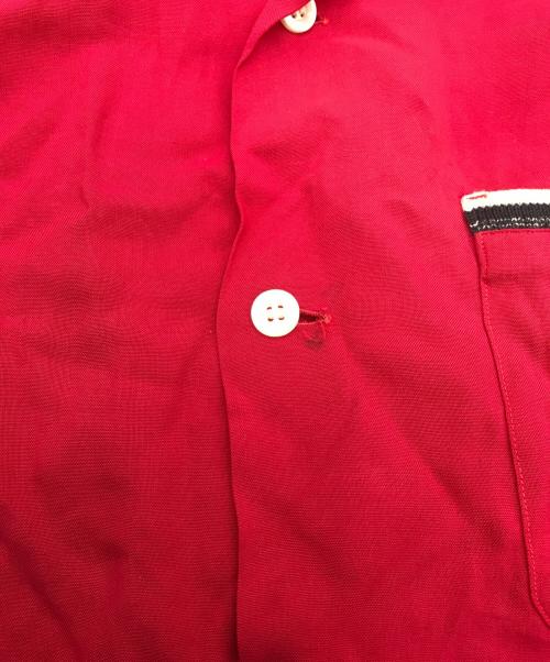 CLUBMAN（クラブマン）CLUBMAN (クラブマン) ニットカラーレーヨンシャツ レッド サイズ:Ｍの古着・服飾アイテム