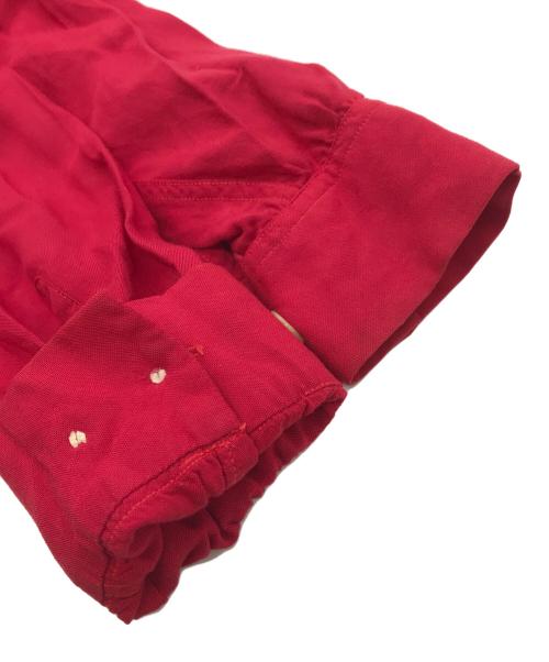 CLUBMAN（クラブマン）CLUBMAN (クラブマン) ニットカラーレーヨンシャツ レッド サイズ:Ｍの古着・服飾アイテム