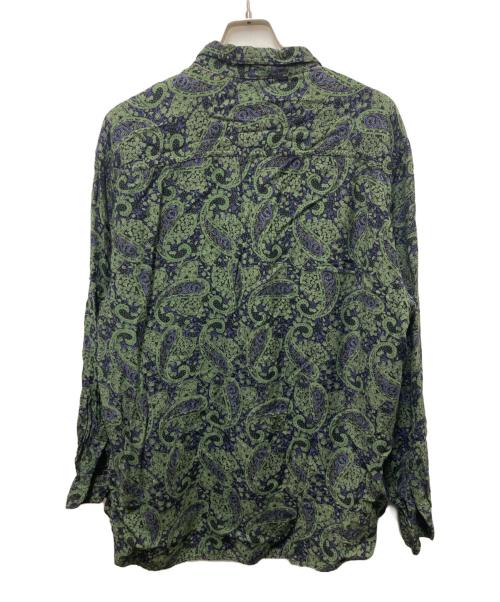 FRITZ BRUCKER（フリッツ ブルッカー）FRITZ BRUCKER (フリッツ ブルッカー) ペイズリーレーヨンシャツ グリーン サイズ:XLの古着・服飾アイテム