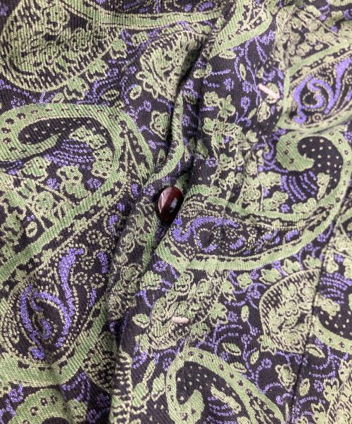 FRITZ BRUCKER（フリッツ ブルッカー）FRITZ BRUCKER (フリッツ ブルッカー) ペイズリーレーヨンシャツ グリーン サイズ:XLの古着・服飾アイテム