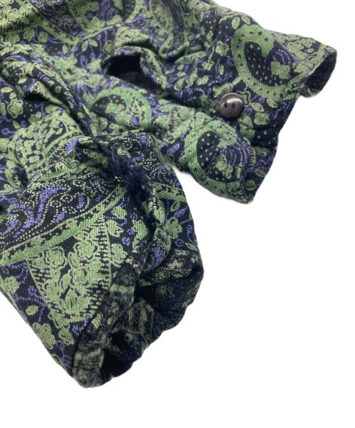 FRITZ BRUCKER（フリッツ ブルッカー）FRITZ BRUCKER (フリッツ ブルッカー) ペイズリーレーヨンシャツ グリーン サイズ:XLの古着・服飾アイテム