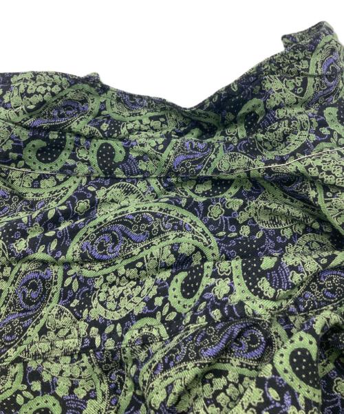 FRITZ BRUCKER（フリッツ ブルッカー）FRITZ BRUCKER (フリッツ ブルッカー) ペイズリーレーヨンシャツ グリーン サイズ:XLの古着・服飾アイテム