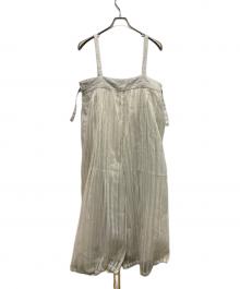 Ameri（アメリ）の古着「SHEER STRIPE SUSPENDER PANT」｜ベージュ