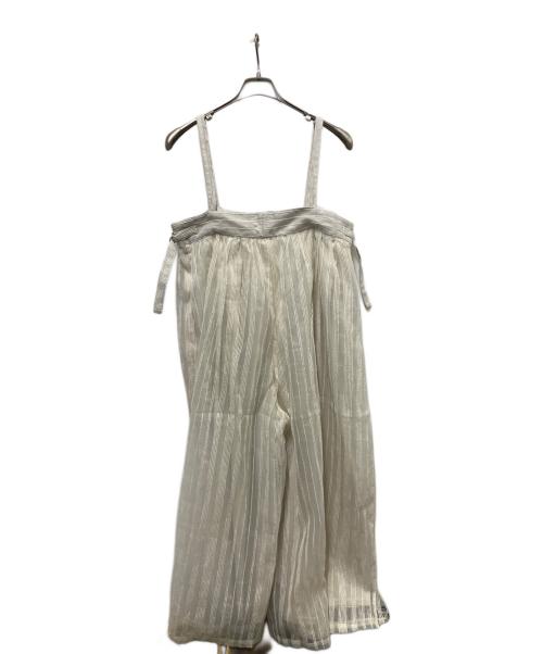 Ameri（アメリ）AMERI (アメリ) SHEER STRIPE SUSPENDER PANT ベージュ サイズ:Ｓの古着・服飾アイテム