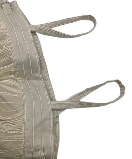 Ameri（アメリ）AMERI (アメリ) SHEER STRIPE SUSPENDER PANT ベージュ サイズ:Ｓの古着・服飾アイテム