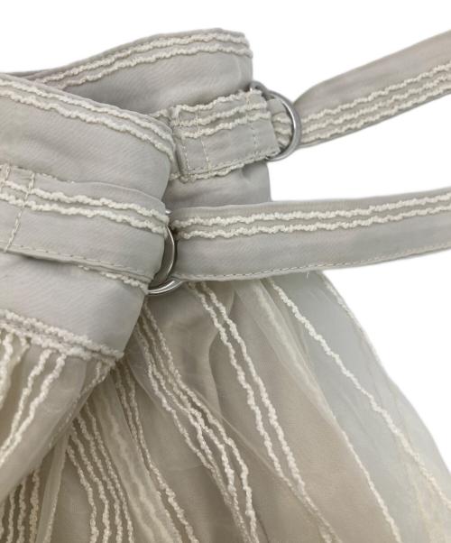 Ameri（アメリ）AMERI (アメリ) SHEER STRIPE SUSPENDER PANT ベージュ サイズ:Ｓの古着・服飾アイテム