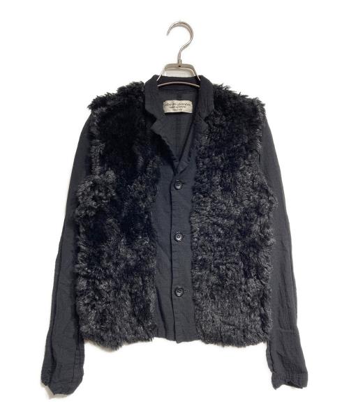 ROBE DE CHAMBRE COMME DES GARCONS（ローブドシャンブル コムデギャルソン）ROBE DE CHAMBRE COMME DES GARCONS (ローブドシャンブル コムデギャルソン) ファードッキングシャーリングジャケット ブラック サイズ:ーの古着・服飾アイテム