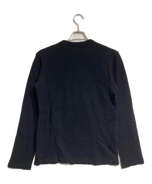 COMME des GARCONS HOMME PLUS（コムデギャルソンオムプリュス）COMME des GARCONS HOMME PLUS (コムデギャルソンオムプリュス) 製品染め縮絨ウールロゴニット ブラック サイズ:ーの古着・服飾アイテム