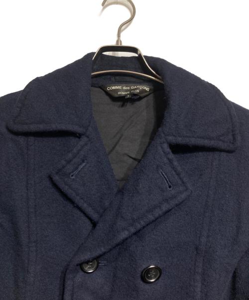 COMME des GARCONS HOMME PLUS（コムデギャルソンオムプリュス）COMME des GARCONS HOMME PLUS (コムデギャルソンオムプリュス) ウール縮絨Pコート ネイビー サイズ:Sの古着・服飾アイテム