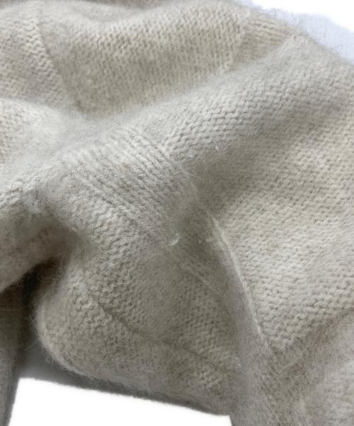 rencontrant（レンコントラント）rencontrant (レンコントラント) フォックスウールシャドーチェッククルーネックニット/Fox Wool Shadow Check Crew Neck Knit  ベージュ サイズ:Mの古着・服飾アイテム