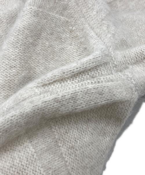 rencontrant（レンコントラント）rencontrant (レンコントラント) フォックスウールシャドーチェッククルーネックニット/Fox Wool Shadow Check Crew Neck Knit  ベージュ サイズ:Mの古着・服飾アイテム
