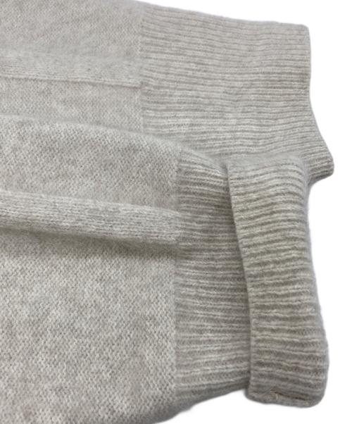 rencontrant（レンコントラント）rencontrant (レンコントラント) フォックスウールシャドーチェッククルーネックニット/Fox Wool Shadow Check Crew Neck Knit  ベージュ サイズ:Mの古着・服飾アイテム