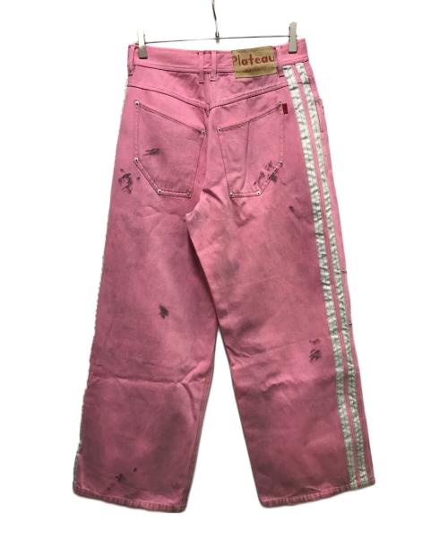 PLATEAU STUDIO（プラテウスタジオ）PLATEAU STUDIO (プラテウスタジオ) Side line dirty pants ピンク サイズ:２の古着・服飾アイテム