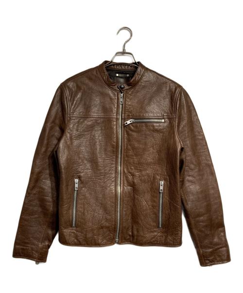 COACH（コーチ）COACH (コーチ) レザーシングルライダースジャケット/Leather Single Rider's Jacket ブラウン サイズ:Mの古着・服飾アイテム