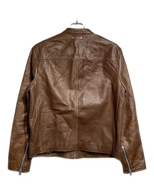 COACH（コーチ）COACH (コーチ) レザーシングルライダースジャケット/Leather Single Rider's Jacket ブラウン サイズ:Mの古着・服飾アイテム