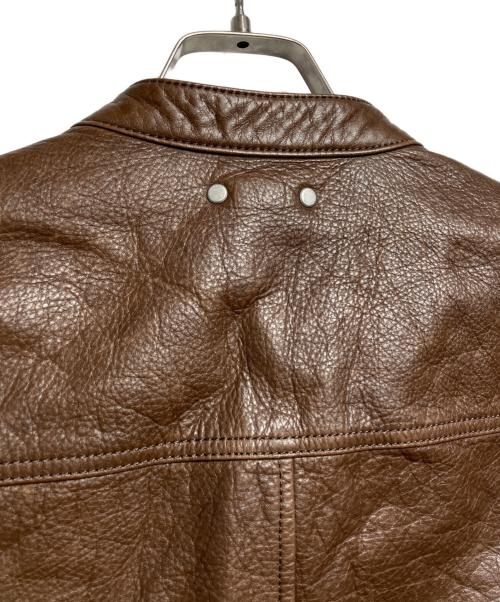 COACH（コーチ）COACH (コーチ) レザーシングルライダースジャケット/Leather Single Rider's Jacket ブラウン サイズ:Mの古着・服飾アイテム