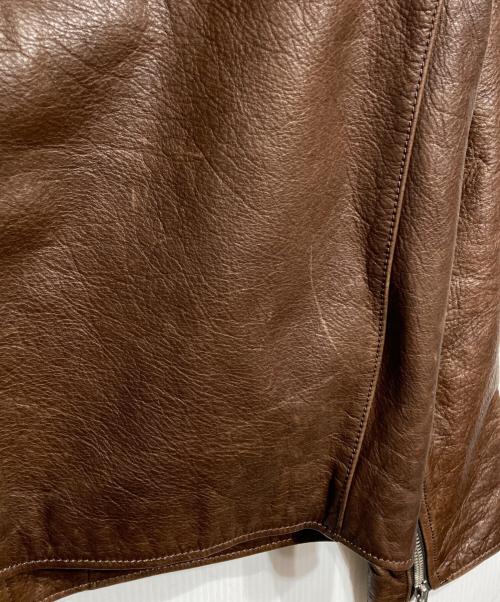 COACH（コーチ）COACH (コーチ) レザーシングルライダースジャケット/Leather Single Rider's Jacket ブラウン サイズ:Mの古着・服飾アイテム