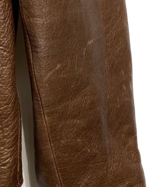 COACH（コーチ）COACH (コーチ) レザーシングルライダースジャケット/Leather Single Rider's Jacket ブラウン サイズ:Mの古着・服飾アイテム