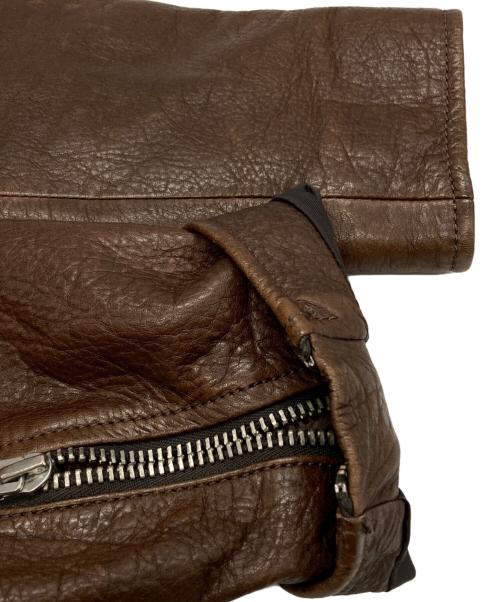 COACH（コーチ）COACH (コーチ) レザーシングルライダースジャケット/Leather Single Rider's Jacket ブラウン サイズ:Mの古着・服飾アイテム