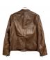 COACH (コーチ) レザーシングルライダースジャケット/Leather Single Rider's Jacket ブラウン サイズ:M：25000円