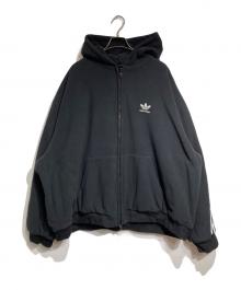 BALENCIAGA×adidas（バレンシアガ×アディダス）の古着「STRIPES OVER SIZED FLEECE JACKET/ストライプオーバーサイズフリースジャケット」｜ブラック