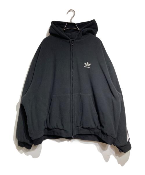 BALENCIAGA（バレンシアガ）BALENCIAGA (バレンシアガ) adidas (アディダス) STRIPES OVER SIZED FLEECE JACKET/ストライプオーバーサイズフリースジャケット ブラック サイズ:Ｍの古着・服飾アイテム