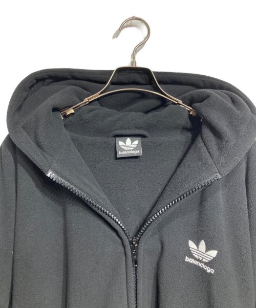 BALENCIAGA（バレンシアガ）BALENCIAGA (バレンシアガ) adidas (アディダス) STRIPES OVER SIZED FLEECE JACKET/ストライプオーバーサイズフリースジャケット ブラック サイズ:Ｍの古着・服飾アイテム