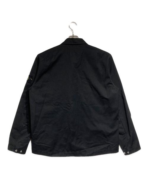 STONE ISLAND（ストーンアイランド）STONE ISLAND (ストーンアイランド) Logo-Appliqued Gabardine Overshirt/ロゴアップリケ ガバルディンオーバーシャツ ブラック サイズ:XLの古着・服飾アイテム