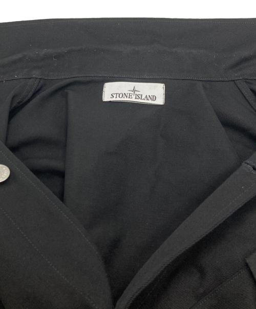 STONE ISLAND（ストーンアイランド）STONE ISLAND (ストーンアイランド) Logo-Appliqued Gabardine Overshirt/ロゴアップリケ ガバルディンオーバーシャツ ブラック サイズ:XLの古着・服飾アイテム