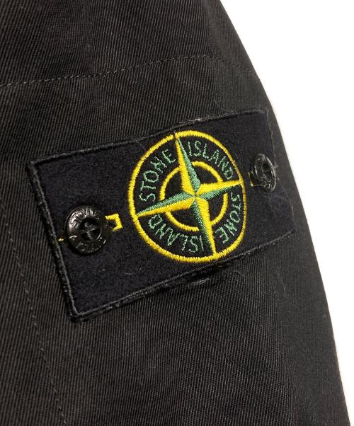 STONE ISLAND（ストーンアイランド）STONE ISLAND (ストーンアイランド) Logo-Appliqued Gabardine Overshirt/ロゴアップリケ ガバルディンオーバーシャツ ブラック サイズ:XLの古着・服飾アイテム