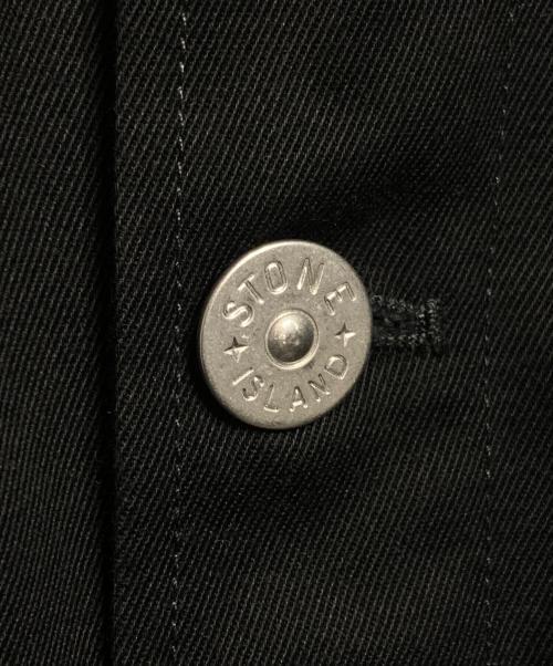 STONE ISLAND（ストーンアイランド）STONE ISLAND (ストーンアイランド) Logo-Appliqued Gabardine Overshirt/ロゴアップリケ ガバルディンオーバーシャツ ブラック サイズ:XLの古着・服飾アイテム
