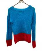 WORLD CLASSICSワールドクラシック）の古着「90S復刻モヘヤバイカラーニット」｜ブルー×レッド