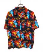 stussyステューシー）の古着「NEON VENUS SHIRT」｜レッド×ブラック