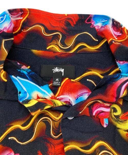 stussy（ステューシー）stussy (ステューシー) NEON VENUS SHIRT レッド×ブラック サイズ:	SIZE Mの古着・服飾アイテム