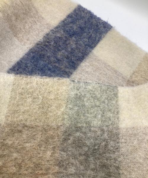 Acne studios（アクネ ストゥディオス）Acne studios (アクネ ストゥディオス) モヘアチェックスカーフ ベージュの古着・服飾アイテム